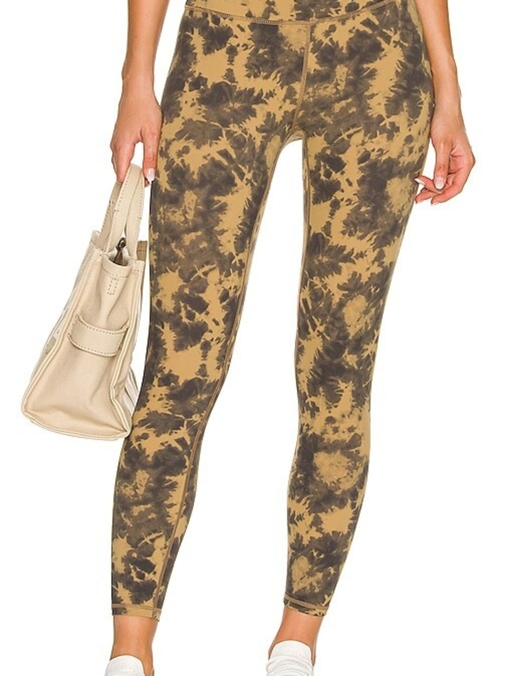 Varley Tie-Dye High-Waist Leggings in Brown and Black